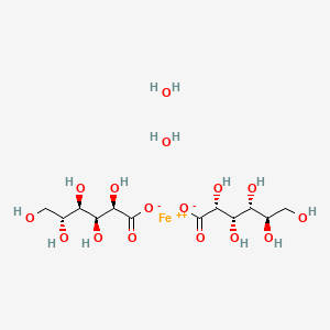 molecular formula C12H22FeO14·2H2O<br>C12H26FeO16 B1197025 Ferrous gluconate CAS No. 6047-12-7
