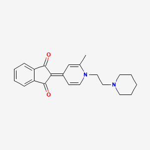 molecular formula C22H24N2O2 B1197027 (2-Methyl-1-(2-piperidino-1-ethyl)-2-(1,4-dihydro-4-pyridylidene))-1,3-indenedione CAS No. 62295-52-7