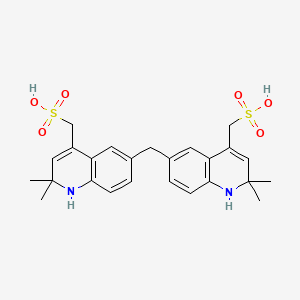 molecular formula C25H30N2O6S2 B1197036 6,6'-Methylenebis(2,2-dimethyl-4-methanesulfonic acid-1,2-dihydroquinoline) CAS No. 90829-56-4