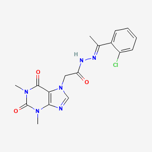 molecular formula C17H17ClN6O3 B11970374 N'-[(E)-1-(2-Chlorophenyl)ethylidene]-2-(1,3-dimethyl-2,6-dioxo-1,2,3,6-tetrahydro-7H-purin-7-YL)acetohydrazide 