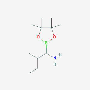 molecular formula C11H24BNO2 B1197047 2-Methyl-1-(4,4,5,5-tetramethyl-1,3,2-dioxaborolan-2-yl)butan-1-amine CAS No. 100208-04-6