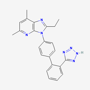 molecular formula C23H21N7 B1197054 2-ethyl-5,7-dimethyl-3-[4-[2-(2H-tetrazol-5-yl)phenyl]phenyl]imidazo[4,5-b]pyridine CAS No. 135145-96-9