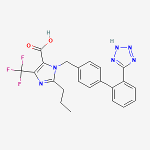 molecular formula C22H19F3N6O2 B1197056 2-propyl-3-[[4-[2-(2H-tetrazol-5-yl)phenyl]phenyl]methyl]-5-(trifluoromethyl)imidazole-4-carboxylic acid CAS No. 124750-93-2