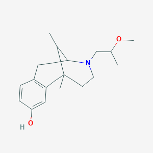 molecular formula C18H27NO2 B1197061 2,6-Methano-3-benzazocin-8-ol, 1,2,3,4,5,6-hexahydro-3-(2-methoxypropyl)-6,11-dimethyl- CAS No. 84774-03-8