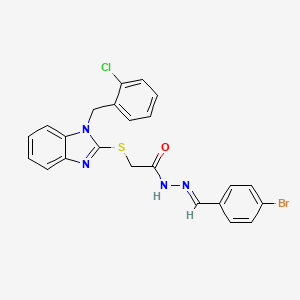 molecular formula C23H18BrClN4OS B11970612 N'-[(E)-(4-bromophenyl)methylidene]-2-{[1-(2-chlorobenzyl)-1H-benzimidazol-2-yl]sulfanyl}acetohydrazide 