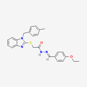 molecular formula C26H26N4O2S B11970677 N'-[(E)-(4-ethoxyphenyl)methylidene]-2-{[1-(4-methylbenzyl)-1H-benzimidazol-2-yl]sulfanyl}acetohydrazide 