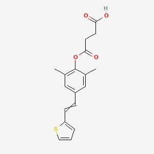 molecular formula C18H18O4S B1197072 4-[2,6-Dimethyl-4-(2-thiophen-2-ylethenyl)phenoxy]-4-oxobutanoic acid 