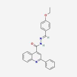 molecular formula C25H21N3O2 B11970723 N'-[(E)-(4-ethoxyphenyl)methylidene]-2-phenyl-4-quinolinecarbohydrazide 