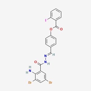 molecular formula C21H14Br2IN3O3 B11970771 4-(2-(2-Amino-3,5-dibromobenzoyl)carbohydrazonoyl)phenyl 2-iodobenzoate CAS No. 303082-86-2