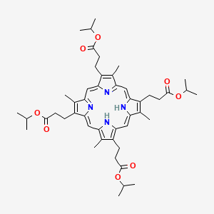 molecular formula C48H62N4O8 B11970781 Propan-2-yl 3-[3,8,13,18-tetramethyl-7,12,17-tris(3-oxo-3-propan-2-yloxypropyl)-21,22-dihydroporphyrin-2-yl]propanoate CAS No. 145612-65-3