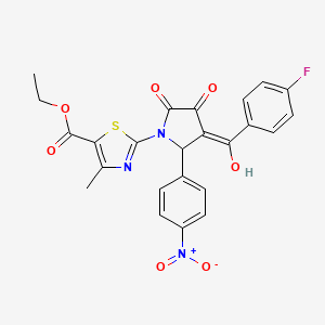 molecular formula C24H18FN3O7S B11970786 ethyl 2-[(3E)-3-[(4-fluorophenyl)(hydroxy)methylidene]-2-(4-nitrophenyl)-4,5-dioxopyrrolidin-1-yl]-4-methyl-1,3-thiazole-5-carboxylate 