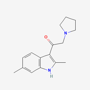 molecular formula C16H20N2O B1197079 1-(2,6-dimethyl-1H-indol-3-yl)-2-(1-pyrrolidinyl)ethanone 