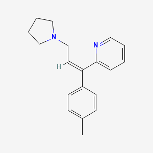 molecular formula C19H22N2 B1197084 Pyridine, 2-[1-(4-methylphenyl)-3-(1-pyrrolidinyl)-1-propenyl]-, (E)- 