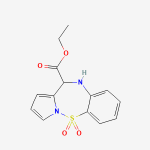 molecular formula C14H14N2O4S B1197087 Ethyl 10,10-dioxo-4,5-dihydropyrrolo[1,2-b][1,2,5]benzothiadiazepine-4-carboxylate 