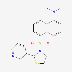 molecular formula C20H21N3O2S2 B1197088 3-(5-Dimethylamino-1-naphthalenesulphonyl)-2-(3-pyridyl)thiazolidine 