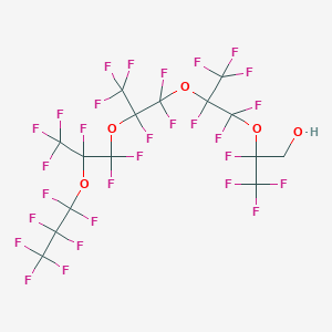 molecular formula C15H3F29O5 B119709 1H,1H-Perfluoro(2,5,8,11-tetramethyl-3,6,9,12-tetraoxapentadecan-1-ol) CAS No. 141977-66-4
