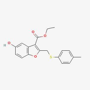 5-Hydroxy-2-[[(4-methylphenyl)thio]methyl]-3-benzofurancarboxylic acid ethyl ester