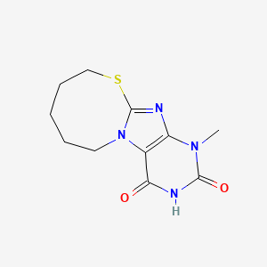 molecular formula C11H14N4O2S B1197091 1-methyl-7,8,9,10-tetrahydro-6H-purino[8,7-b][1,3]thiazocine-2,4-dione 