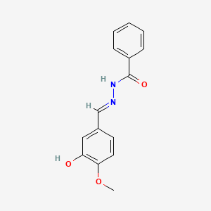 molecular formula C15H14N2O3 B11970939 N'-[(E)-(3-hydroxy-4-methoxyphenyl)methylidene]benzohydrazide 