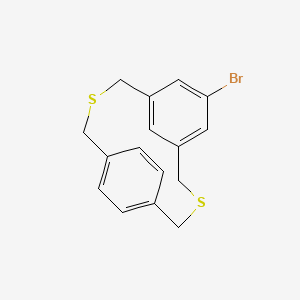molecular formula C16H15BrS2 B11970941 BR-3,11-Dithia-tricyclo(11.2.2.1(5,9))octadeca-1(16),5,7,9(18),13(17),14-hexaene CAS No. 51760-27-1