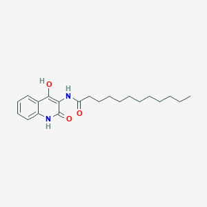 molecular formula C21H30N2O3 B11971077 N-(4-hydroxy-2-oxo-1,2-dihydro-3-quinolinyl)dodecanamide CAS No. 184536-32-1