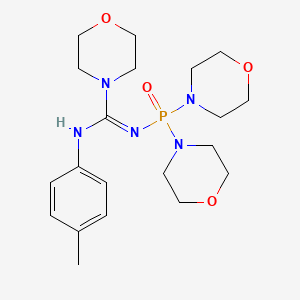 molecular formula C20H32N5O4P B11971162 N'-[di(4-morpholinyl)phosphoryl]-N-(4-methylphenyl)-4-morpholinecarboximidamide 