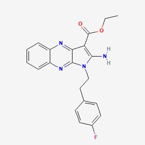 molecular formula C21H19FN4O2 B11971181 ethyl 2-amino-1-[2-(4-fluorophenyl)ethyl]-1H-pyrrolo[2,3-b]quinoxaline-3-carboxylate 