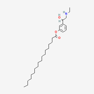 molecular formula C28H49NO3 B1197130 Octadecanoic acid 3-(2-(ethylamino)-1-hydroxyethyl)phenyl ester CAS No. 75011-64-2