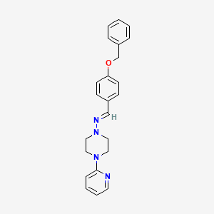 molecular formula C23H24N4O B11971358 N-{(E)-[4-(benzyloxy)phenyl]methylidene}-4-(2-pyridinyl)-1-piperazinamine 