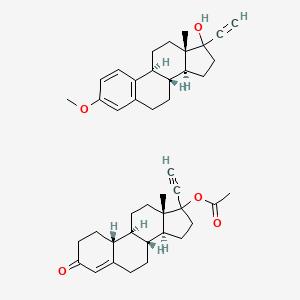 (8R,9S,13S,14S)-17-ethynyl-3-methoxy-13-methyl-7,8,9,11,12,14,15,16-octahydro-6H-cyclopenta[a]phenanthren-17-ol;[(8R,9S,10R,13S,14S)-17-ethynyl-13-methyl-3-oxo-1,2,6,7,8,9,10,11,12,14,15,16-dodecahydrocyclopenta[a]phenanthren-17-yl] acetate