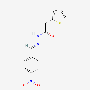molecular formula C13H11N3O3S B11971431 N'-[(E)-(4-nitrophenyl)methylidene]-2-(thiophen-2-yl)acetohydrazide 