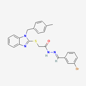 molecular formula C24H21BrN4OS B11971490 N'-[(E)-(3-bromophenyl)methylidene]-2-{[1-(4-methylbenzyl)-1H-benzimidazol-2-yl]sulfanyl}acetohydrazide 