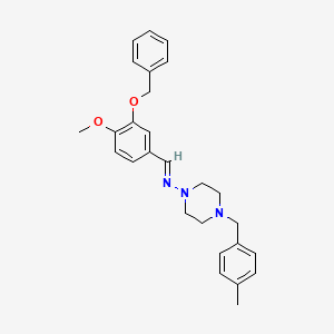 molecular formula C27H31N3O2 B11971557 N-{(E)-[3-(benzyloxy)-4-methoxyphenyl]methylidene}-4-(4-methylbenzyl)-1-piperazinamine 