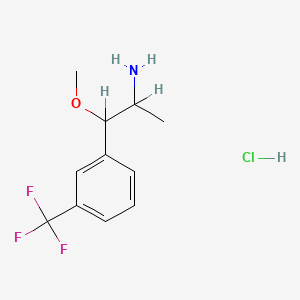 molecular formula C11H15ClF3NO B1197158 beta-Methoxy-alpha-methyl-m-trifluoromethylphenethylamine hydrochloride CAS No. 41088-04-4