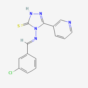 molecular formula C14H10ClN5S B11971692 4-((3-Chlorobenzylidene)amino)-5-(3-pyridinyl)-4H-1,2,4-triazole-3-thiol 