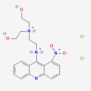 molecular formula C19H24Cl2N4O4 B1197170 1-Nitro-9-(2-dihydroxyethylamino-ethylamino)-acridine hydrochloride CAS No. 77162-70-0