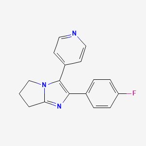 molecular formula C17H14FN3 B1197174 5H-Pyrrolo(1,2-a)imidazole, 2-(4-fluorophenyl)-6,7-dihydro-3-(4-pyridinyl)- CAS No. 111908-94-2