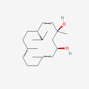 molecular formula C20H34O2 B1197175 (1S,3R,12S)-1,5,9-trimethyl-12-propan-2-ylcyclotetradeca-4,8,13-triene-1,3-diol 