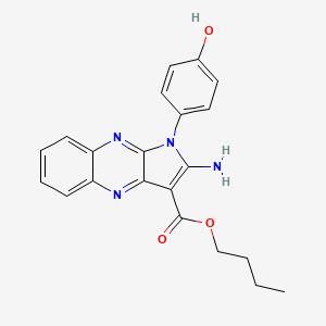 molecular formula C21H20N4O3 B11971750 butyl 2-amino-1-(4-hydroxyphenyl)-1H-pyrrolo[2,3-b]quinoxaline-3-carboxylate 