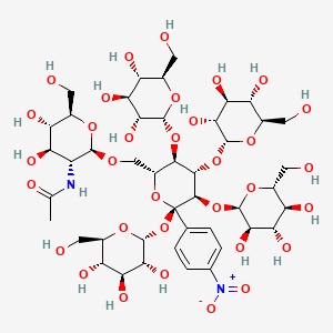 molecular formula C44H68N2O33 B1197177 4-Nitrophenyl-3(5)-O-N-acetylglucosaminyl-maltopentaoside CAS No. 130342-76-6