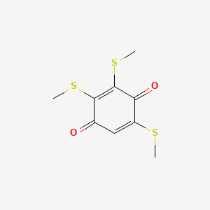 molecular formula C9H10O2S3 B1197178 2,3,5-Tris(methylsulfanyl)cyclohexa-2,5-diene-1,4-dione CAS No. 145345-84-2