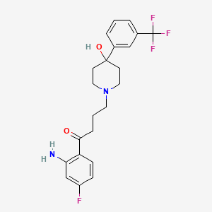 molecular formula C22H24F4N2O2 B1197180 1-(3-(2-Amino-4-fluorobenzoyl)propyl)-4-hydroxy-4-(3-trifluoromethylphenyl)piperidine CAS No. 42048-72-6