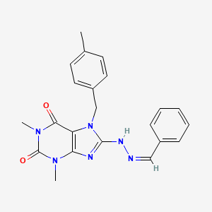 molecular formula C22H22N6O2 B11971817 Benzaldehyde [1,3-dimethyl-7-(4-methylbenzyl)-2,6-dioxo-2,3,6,7-tetrahydro-1H-purin-8-YL]hydrazone 