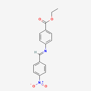 molecular formula C16H14N2O4 B11971900 Benzoic acid, 4-[(E)-[(4-nitrophenyl)methylene]amino]-, ethyl ester CAS No. 108529-41-5