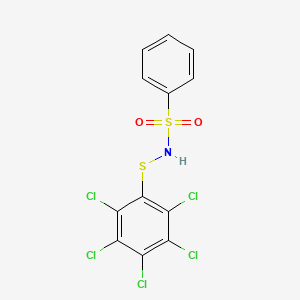 molecular formula C12H6Cl5NO2S2 B11971906 N-(2,3,4,5,6-pentachlorophenyl)sulfanylbenzenesulfonamide CAS No. 60199-40-8
