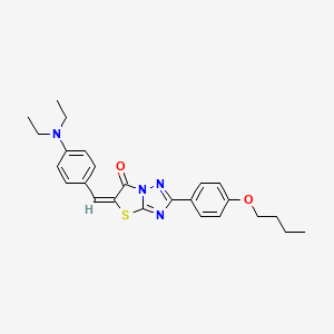molecular formula C25H28N4O2S B11971913 (5E)-2-(4-butoxyphenyl)-5-[4-(diethylamino)benzylidene][1,3]thiazolo[3,2-b][1,2,4]triazol-6(5H)-one 