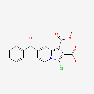 molecular formula C19H14ClNO5 B1197193 7-Benzoyl-3-chloroindolizine-1,2-dicarboxylic acid dimethyl ester 