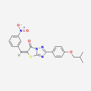 molecular formula C21H18N4O4S B11971933 (5E)-2-(4-Isobutoxyphenyl)-5-(3-nitrobenzylidene)[1,3]thiazolo[3,2-B][1,2,4]triazol-6(5H)-one 