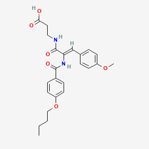molecular formula C24H28N2O6 B11971943 N-(2-((4-Butoxybenzoyl)amino)-3-(4-methoxyphenyl)-1-oxo-2-propenyl)beta-alanine CAS No. 172798-57-1