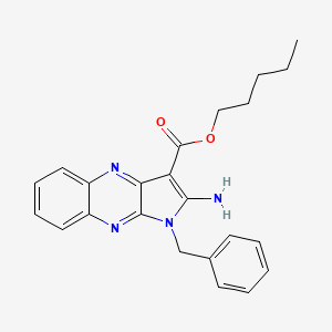 molecular formula C23H24N4O2 B11971951 Pentyl 2-amino-1-benzyl-1H-pyrrolo(2,3-B)quinoxaline-3-carboxylate 